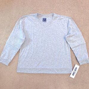 Muk Luks Long Sleeve Comfort Tee NEW Womens Size XL Extra Large Grey Relaxed Fit